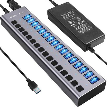 USB3.0 16 Ports Hub with Individual switches